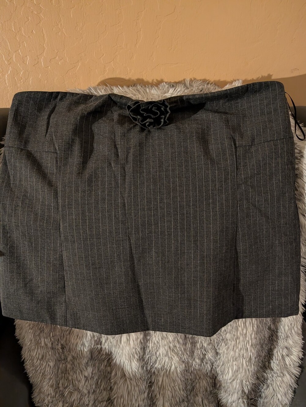 Wayf Charcoal Pinstripe Pencil Top